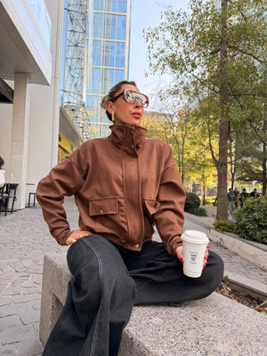 Chaqueta Toffee Gamuza