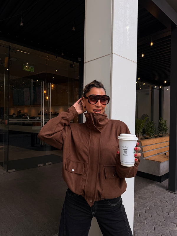 Chaqueta Toffee Gamuza