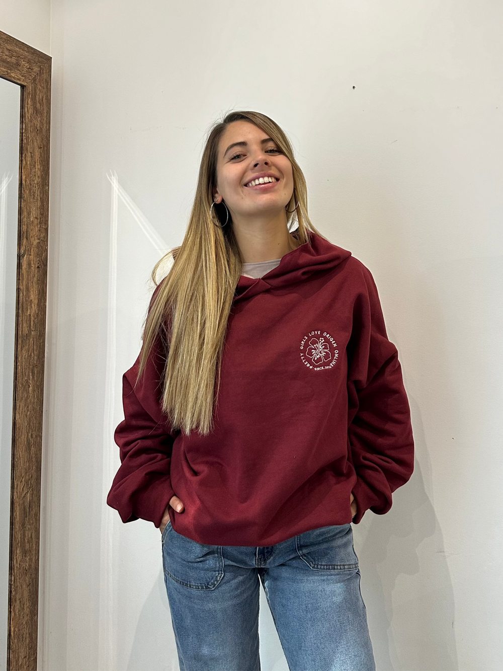 Wine Hoodie Hibisco